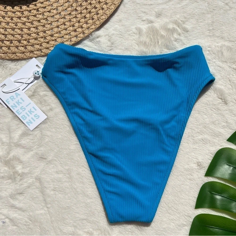 Frankie’s Bikinis Jenna Ribbed High Waisted Bottom